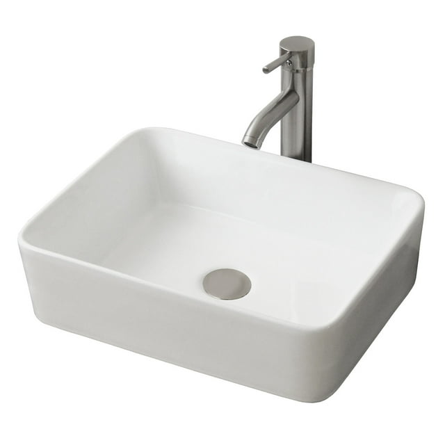 Esatto ® Kit Borde Satin Paquete De Precio Mejorado Con Lavabo Llave Y Desagües Listo Para Instalar ESATTO KIT BORDE SATIN