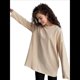 thumbnail image 1 of Camisetas de Larga con Cuello Redondo Extragrande para Mujer, Blusas Básicas de Otoño, Ropa Informal de Entrenamiento Y2K. Albaricoque L, 1 of 7