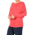 thumbnail image 3 of Women's Plus Size Dolman Long Sleeve Solid Loose Fit Tunic Top, 3 of 4