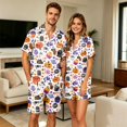 thumbnail image 2 of JULMCOMO Halloween Pajamas for Couples Ghost Cat Pumpkin Print Button Down Collared Holiday Two Piece Sets Elastic Waist Soft Pajama Shorts Light Purple-Men 2XL, 2 of 7