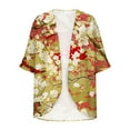 thumbnail image 5 of jsaierl Women Floral Print Lightweight Chiffon Kimono Cardigan Short Sleeve Loose Beach Wear Cover Up Blouse Top, 5 of 6