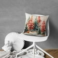 thumbnail image 5 of Merry Christmas Watercolor Tree Throw Pillows Cover Square Square Cushion Covers Set of 2 Fashion Pillowcase for Couch Sofa Bed Farmhouse, 5 of 7