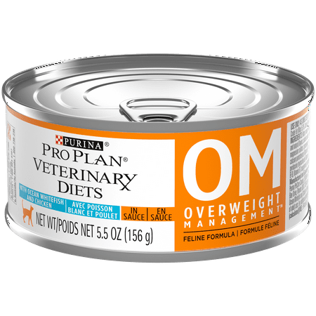 (24 Pack) Purina Pro Plan Veterinary Diets OM Overweight Management Feline Formula Wet Cat Food, 5.5 oz. Cans