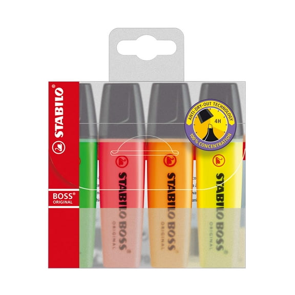 STABILO BOSS ORIGINAL Highlighter Wallet, 4-Color