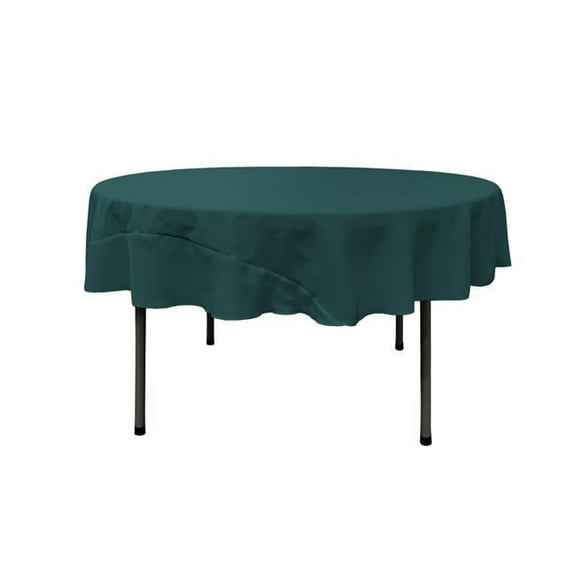TCpop72R-TealDrkP82 Polyester Poplin Tablecloth, Dark Teal - 72 in. Round