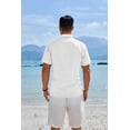 thumbnail image 5 of COOFANDY Men Hippie Beach T-Shirts Band Collar Henley Shirt Summer Resort Wear, 5 of 8