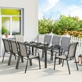 thumbnail image 2 of Outsunny 9PCS Patio Dining Set Patio Table and Stackable Chairs, Light Grey, 2 of 10