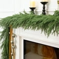 thumbnail image 2 of 9 FT Real Touch Norfolk Pine Garland, Lusher Fuller 105 Branches Realistic Christmas Garland Green Artificial Greenery for Mantle Fireplace Table Indoor Outdoor Xmas Decorations, 2 of 8