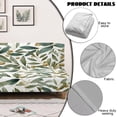thumbnail image 6 of SCRAWLGOD Leaf Print Sofa Cover Armless Couch Cover for 3 Cushion Couch Washable Anti Wrinkle Furniture Protector Soft Sofa Slipcover with Elastic Bottom for Dogs, 6 of 9