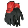 MCR Safety Ninja N96785 Full Nitrile Dip BNF Gloves, Red/Black, Medium, 1 Dozen -CRWN96785M