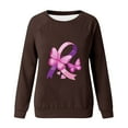 thumbnail image 5 of VKOYWKM Breast Cancer Tee for Women Breast Cancer Awareness T-Shirt Long Sleeve Pink Ribbon Graphic Tee Tops Fall Crew Neck Loose Fit Breast Cancer Pullover Sweashirt, 5 of 5