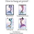 thumbnail image 4 of 4pcs Mermaid Tail Canvas Wall Art Set Print Poster Home Decor Wall Art Modern Artwork Beach Ocean Nautical Seaweed for Dressing Room Bedroom Bathroom Home Girls Gift, 4 of 9