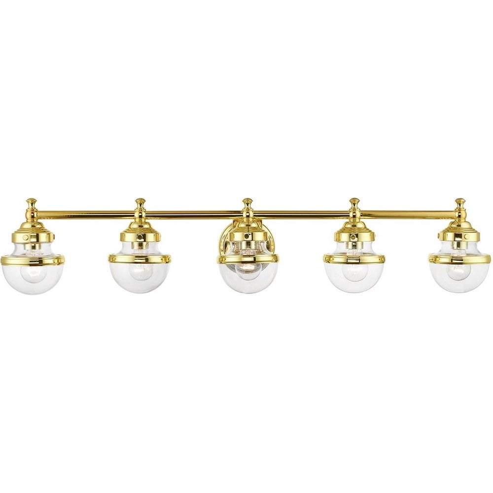 5 Light Large Bathroom Light in Nautical Style8.25 inches Tall and 42