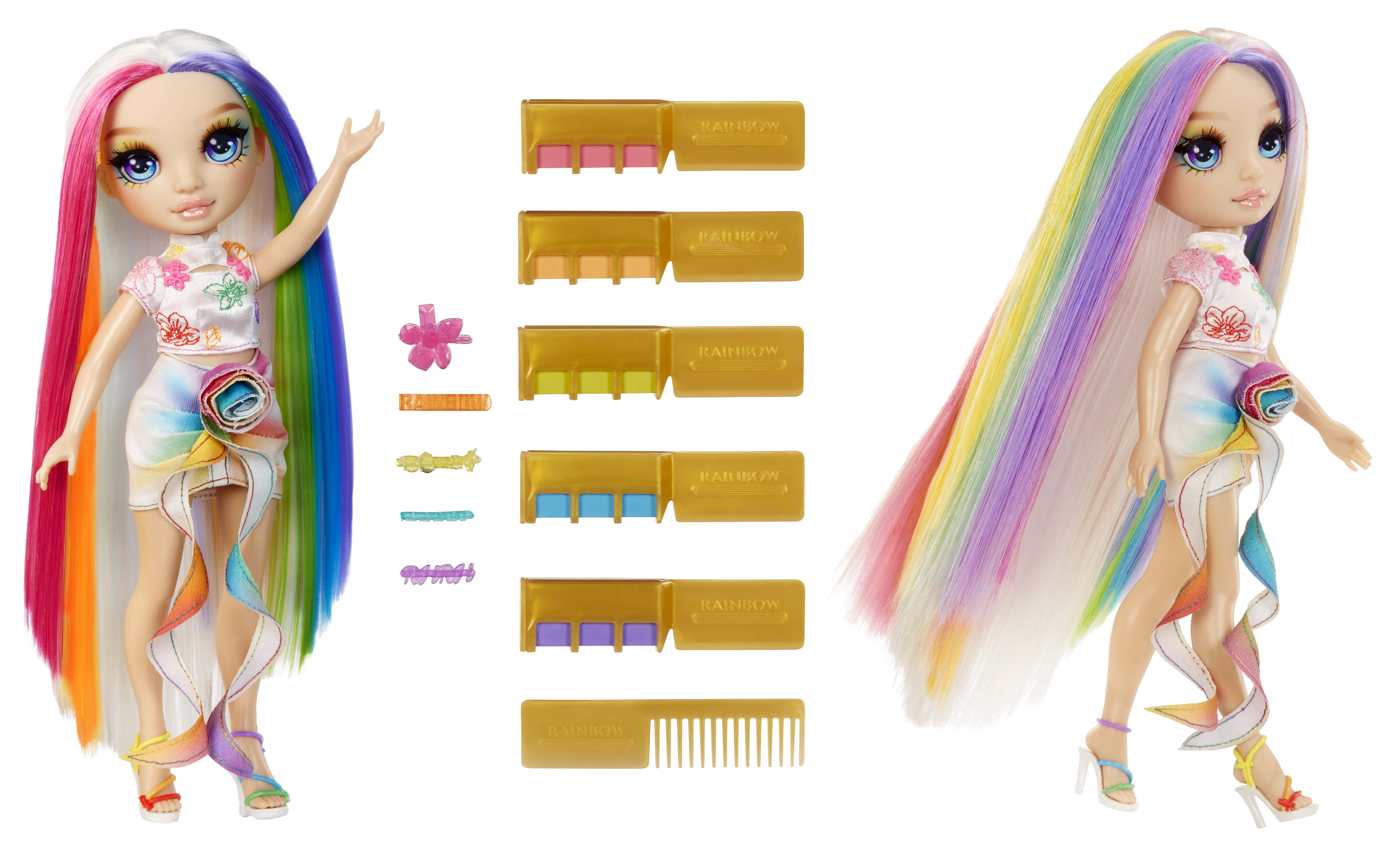 Rainbow High Hair Chalk & Style Amaya - Rainbow 11” Doll, Washable Rainbow Hair Chalk