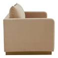 thumbnail image 5 of LeisureMod Loveseat Upholstered in Velvet with Brushed Gold Stainless Steel Base and Removable Cushions for Modern Home, Living Room, Offices Nervo Collection in Beige, 5 of 8