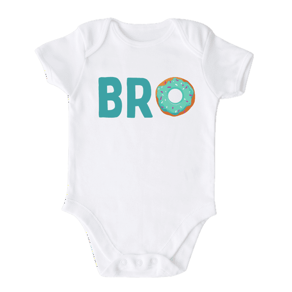 Brother Donut Baby Bodysuit Newborn Outfit Baby Shower Gift 0-3m White