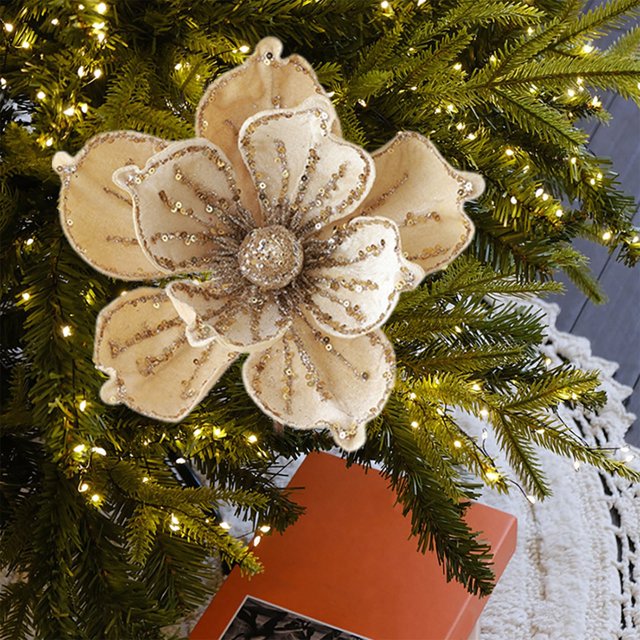 Ganfancp Flor de Navidad Sequindecorations Árbol de Navidad Recortable Arreglo Floral Accesorios Simulación Flor Decoración Ofertas de La Semana 1*Flor de Navidad
