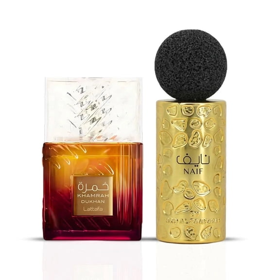 Khamrah Dukhan by Lattafa & Naif by Ard Al Zaafaran - Eau de Parfum Sprays 100ml (3.4 oz) (Bundle)