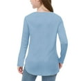 thumbnail image 4 of Girls Long Sleeve Tunic Shirts Kids Crewneck T-Shirts Spring Tops Tees Kids Flowy Hem Side Slit Soft Tunic Tee Tops Long Hoodies for Girl Blue 4Y, 4 of 7