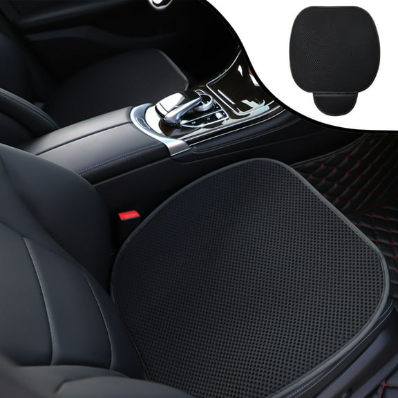 TOPRenddon 4-Season Car Seat Cushion Black - Universal Non-Slip Office/Wheelchair Pad with Breathable Cover for Long Drives | Machine Washable & Ergonomic Support