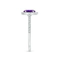 thumbnail image 3 of ANGARA Natural Oval Amethyst Halo Ring with Diamond Accents in 14K White Gold for Women (Size-7x5mm) | February Birthstone, Birthday, Anniversary, Jewelry Gift for Women | Natural Amethyst Ring, 3 of 8