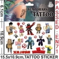thumbnail image 1 of Pegatinas de tatuaje con temática de Robot Roblox, decoración para fiesta de cumpleaños de niños, pegatina de tatuaje de dibujos animados, suministros para fiesta de Baby Shower, 1 of 4
