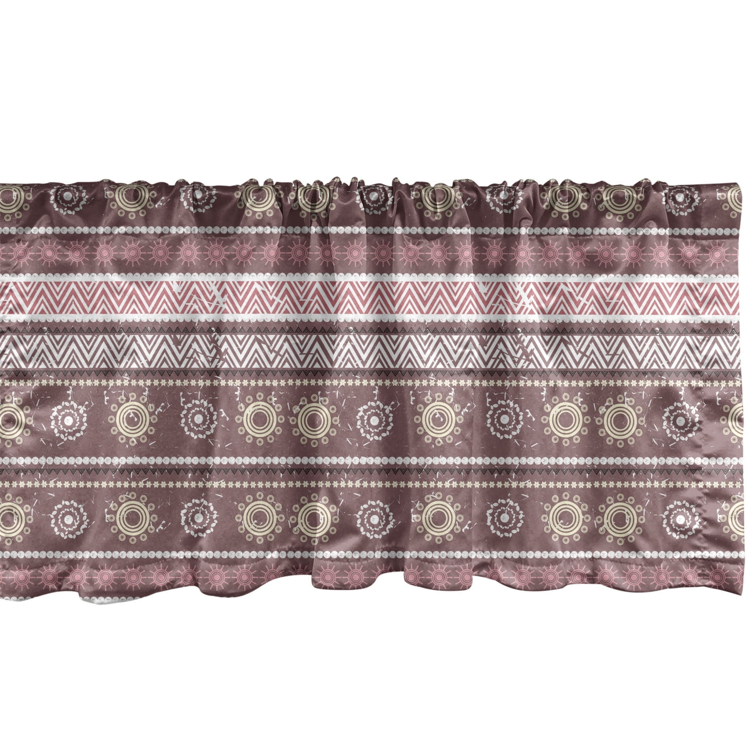 Zambia Window Valance Pack of 2, Antique Traditional in Earthen Tones