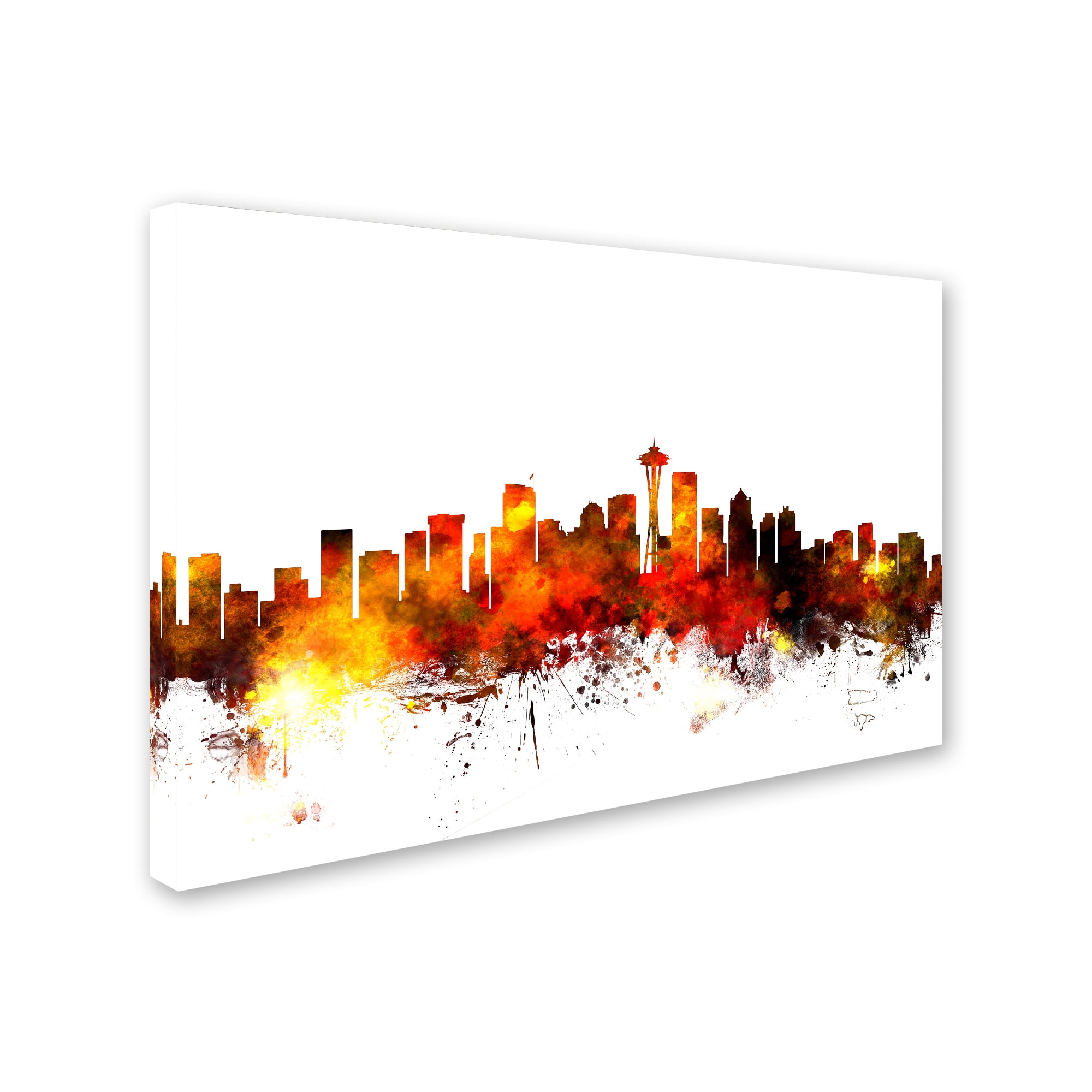 Trademark Fine Art "Seattle Washington Skyline III" Canvas Art by Michael Tompsett