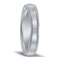 thumbnail image 2 of SZUL Men's 10K White Gold 4mm Wedding Band with Ribbed Milgrain Center, 2 of 4