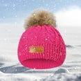 thumbnail image 5 of ICHUANYI Kids Hats with 1 Pom Pom Winter Warm Hat Cold Weather Knit Cute Beanie Cap, 5 of 7