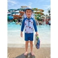 thumbnail image 5 of BemeyourBBs Kids Toddler Baby Boy 4th of July Swimsuit with Sun Hat Independent Day Swimwear Infant Boys Bathing Suit Long Sleeve Rash Guard American Flag Popsicle Top with Swimming Trunks Shorts Set, 5 of 9