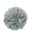 9" Silver Tissue Paper Pom Poms, 3ct