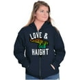 thumbnail image 3 of Iconic Haight Ashbury San Francisco Unisex Fleece Graphic Zip Up Hoodie Brisco Brands 2X, 3 of 5
