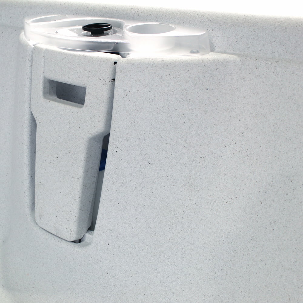 Spark 7‑Person 35‑Jet Plug & Play Hot Tub – 120V/240V, Stainless Steel Heater, Ozone System, Waterfall & LED Lighting (White/Mocha)