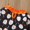 thumbnail image 6 of Hotiary 1-8T Toddler Kids Halloween Outfit Girls' Elf Printed Lace Sleeves Pullover and Stripe Long Pants Two-Piece Set, 6 of 13