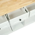 thumbnail image 5 of Xspracer Kitchen Cart with Rubber wood Drop-Leaf Countertop ,Cabinet door internal storage racks,Kitchen Island on 5 Wheels with Storage Cabinet and 3 Drawers for Dinning Room,White, 5 of 15