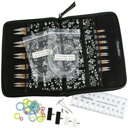 ChiaoGoo SPIN Bamboo Intchg Knitting Needle 4" Tip Set-Complete