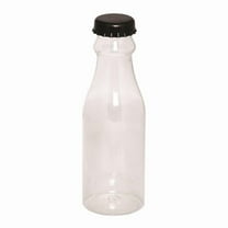 Debco WB8283 650 ml 22 oz Soda / Pop Shaped Tritan Bottle - Clear / Black