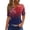 Dark Blue, variant on Women's 250th Anniversary USA Shirt V-Neck Button Patriotic Star Print Short Sleeve T-Shirts Independence Day Top