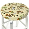 thumbnail image 3 of Junzan Cartoon Dinosaurs Bar Stool Cover Round Seat Cushion With Elastic Washable And Non Slip Bottom For Barstool Padded Chair Slipcover - 12 Inch, 3 of 7