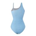 thumbnail image 7 of successthop One Shoulder Swimsuits for Women Blue One Piece Bathing Suits Thong Solid Swimwear Beachwear XL, 7 of 7