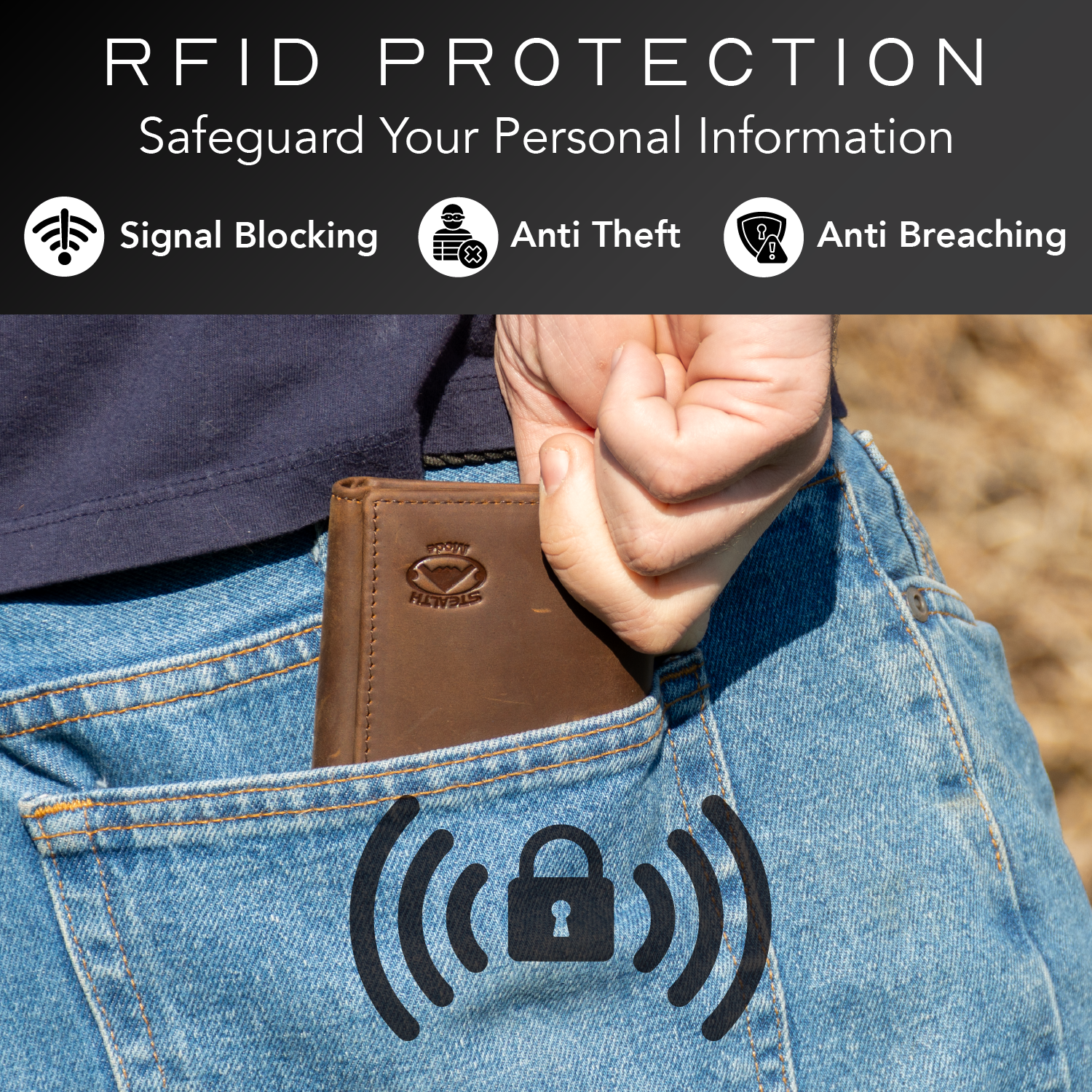 Stealth Mode Trifold Leather Wallet photo 5