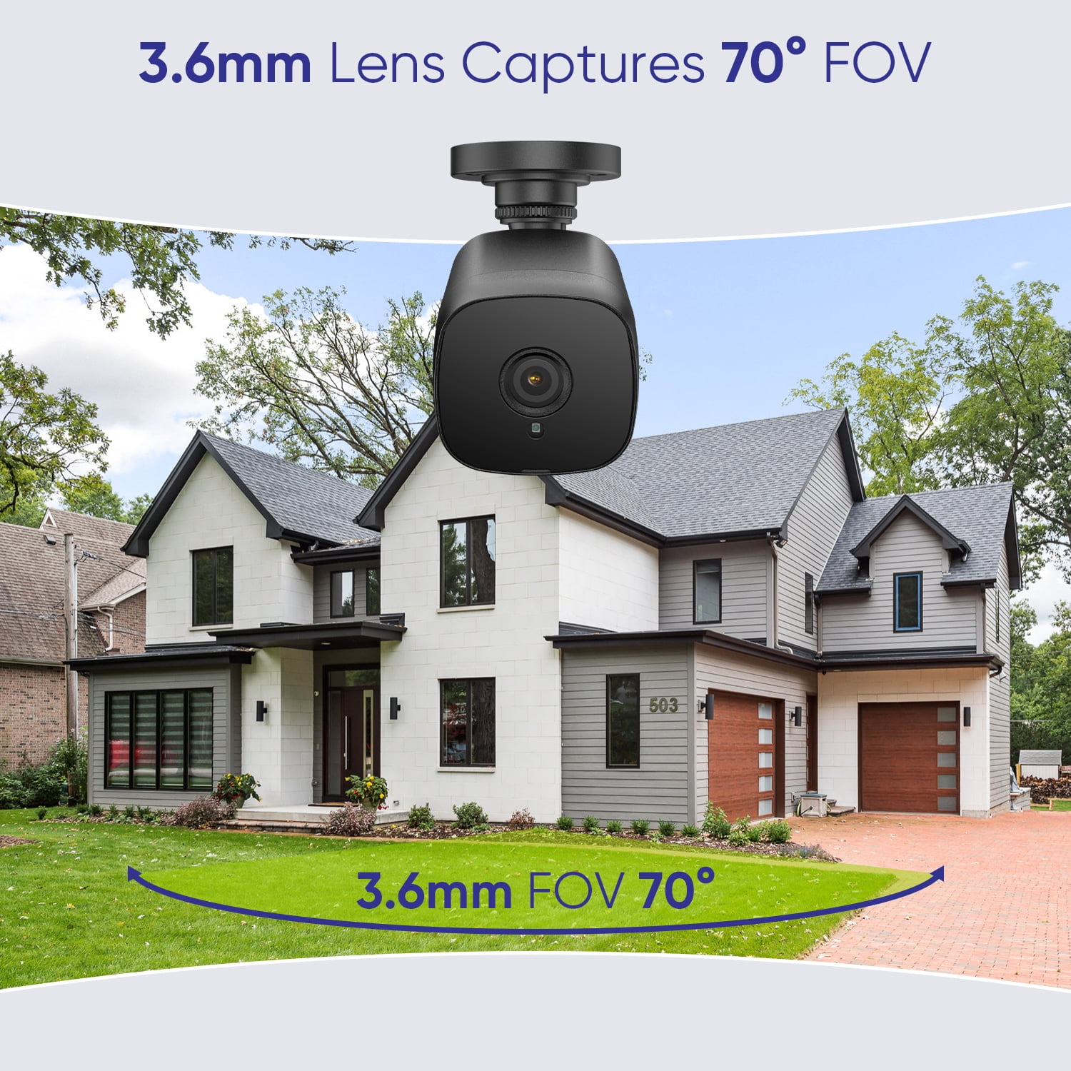 SANNCE 4PCS HD 5MP Security Camera Audio Recording CCTV Outdoor EXIR Night Vision, Bullet Camera with EXIR 2.0 100 ft Night Vision, with 12pcs IR Leds, IP66