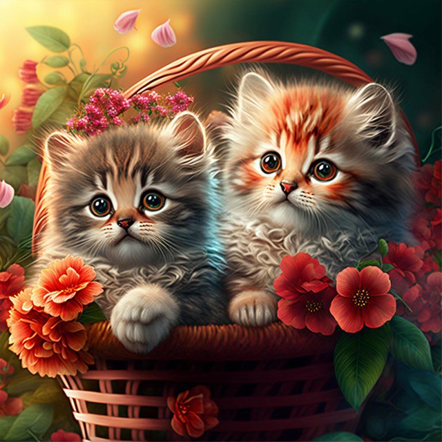 Pintura de diamante 5D DIY Kit de gato de taladro redondo completo Artesanía de decoración del hogar (A2702) Hugtrwg Para estrenar