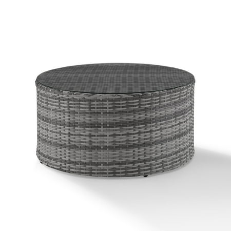 Crosley Catalina Outdoor Wicker Round Coffee Table From Furniture Accuweather Crosley Catalina Outdoor Wicker Round, Round Wicker Coffee Table Outdoor