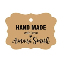 100 PCS Hand Made With Love Custom Made Hang Tags Personalized Wedding Favor Gift Paper Tags