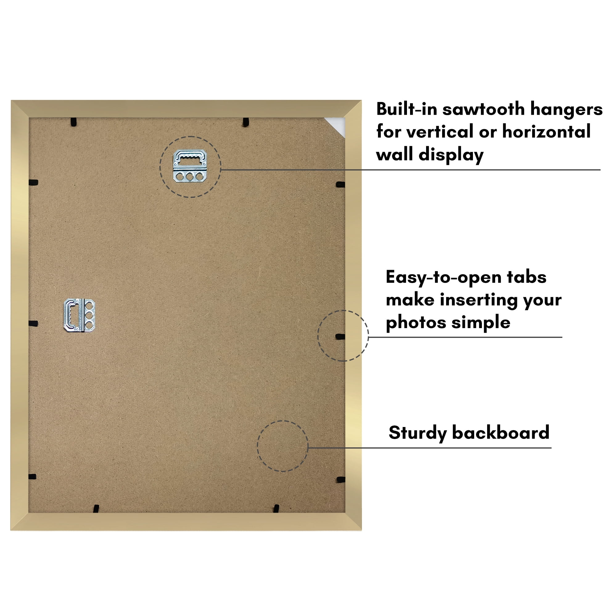 Americanflat 11x14 Picture Frame with Arch-Shaped Mat Shatter-Resistant Glass elevate cherished photos - Gold