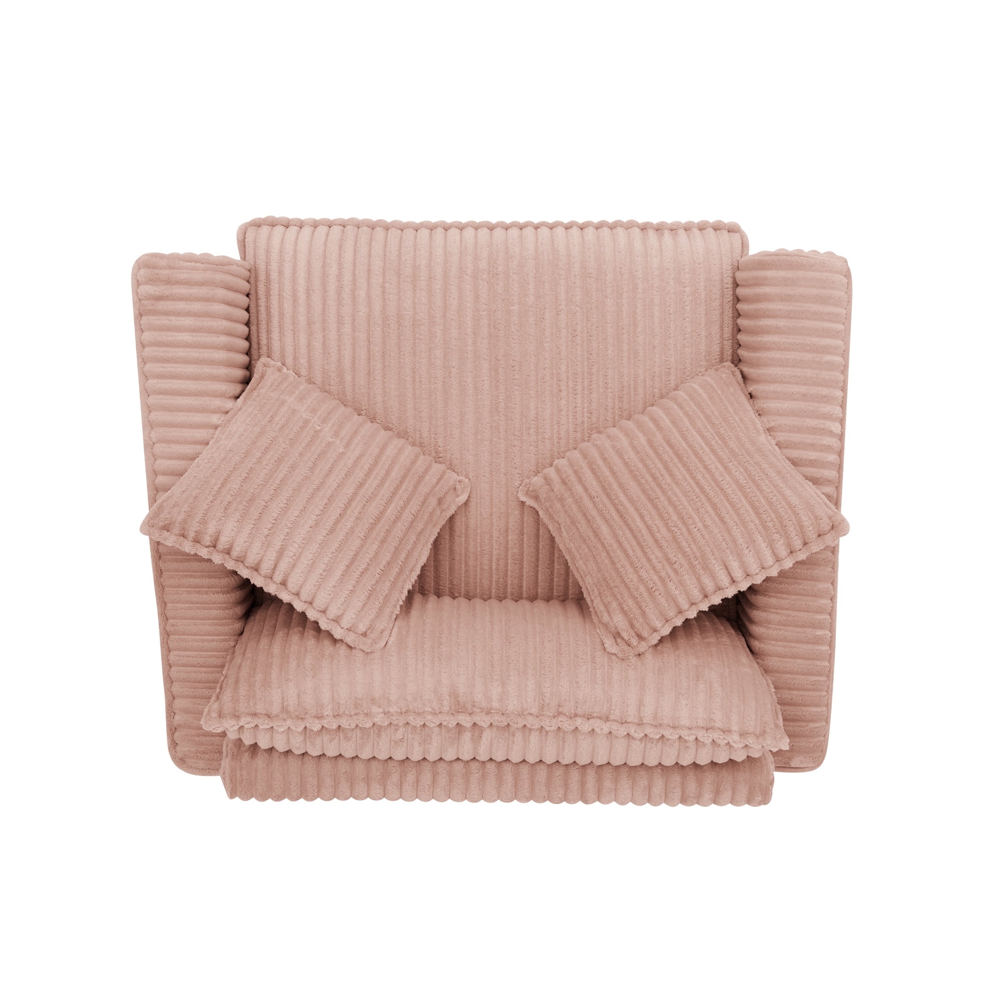Leumius Accent Chair Armchair,Comfy Upholstered Single Sofa Chair with 2 Pillow for Living Room,Bedroom,Pink