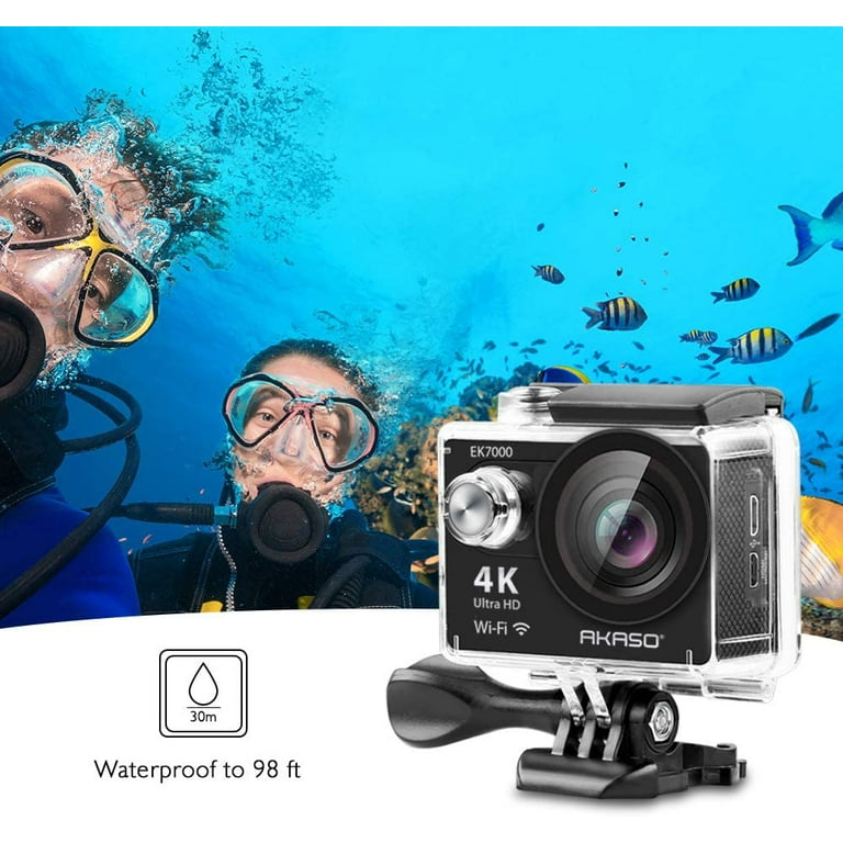 AKASO EK7000 4K30FPS Action Camera Ultra HD Underwater Camera 170 Degree  Wide Angle 98FT Waterproof Camera 
