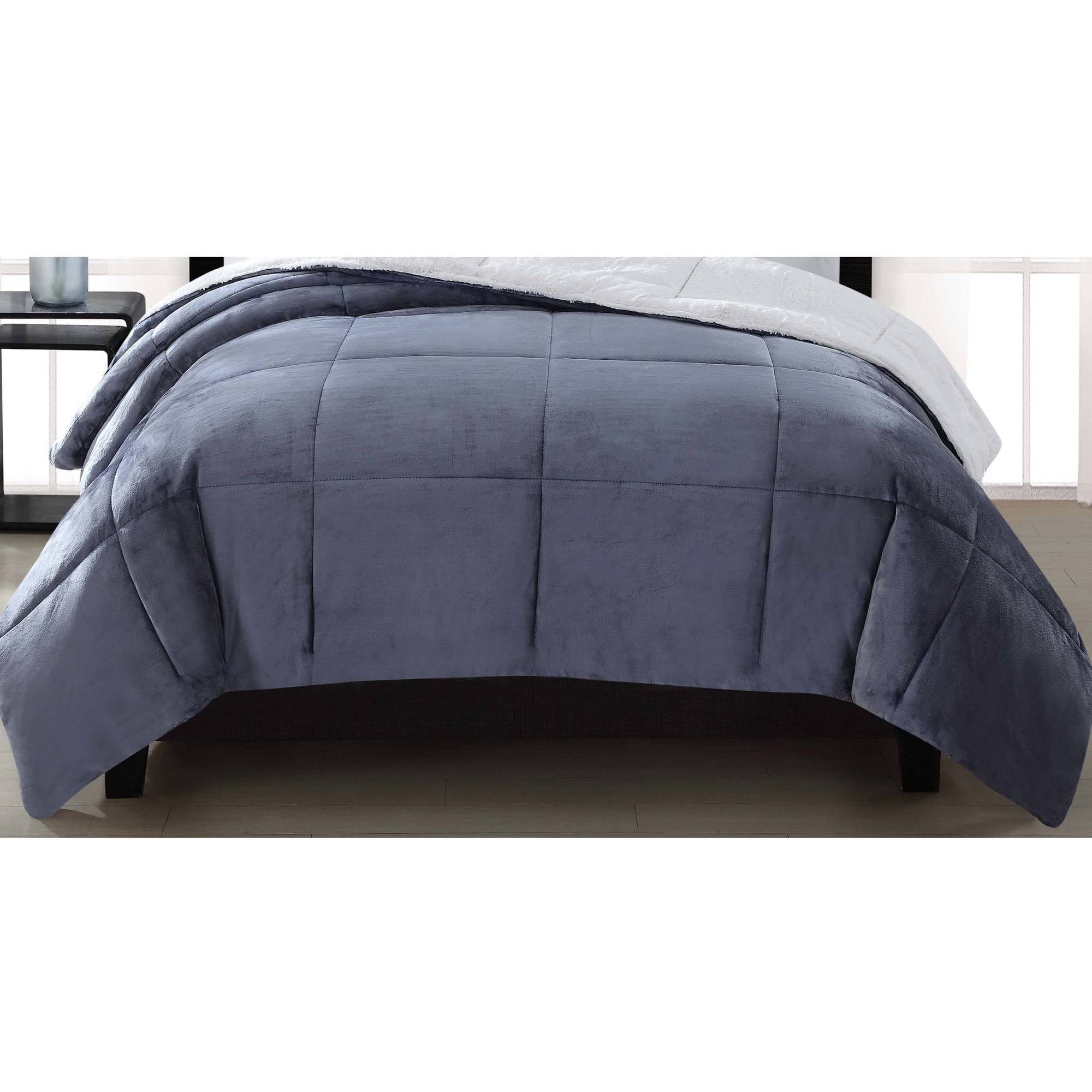 London Fog Supreme Luster Velvet Blue Comforter King